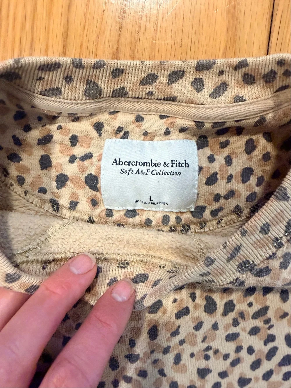 A&F Abercrombie Leopard Print Pullover Sweatshirt - Picture 2 of 5